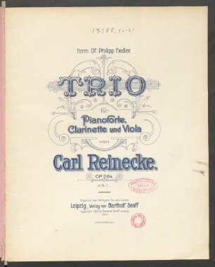 Trio für Pianoforte Clarinette und Viola : op. 264