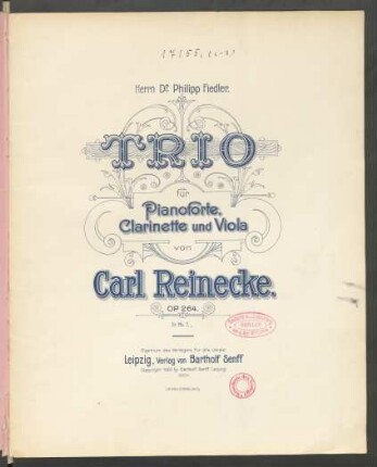 Trio für Pianoforte Clarinette und Viola : op. 264