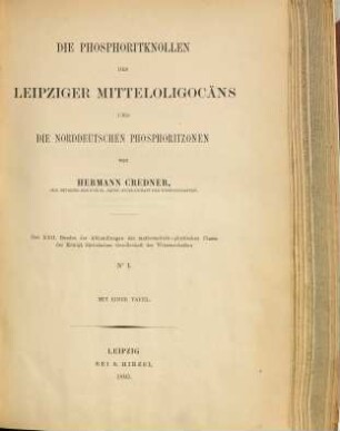 Abhandlungen der Mathematisch-Physischen Klasse der Königlich-Sächsischen Gesellschaft der Wissenschaften. 22. 1895