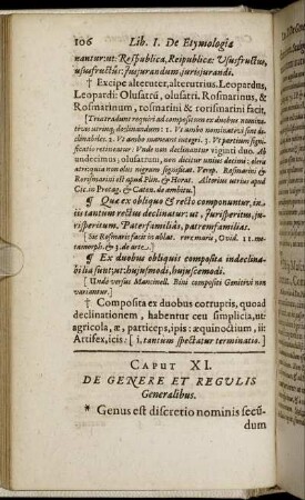 Caput. XI. De Genere Et Regulis Generalibus.