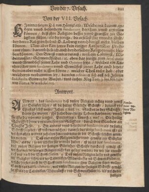 Von der VII. Ursach.