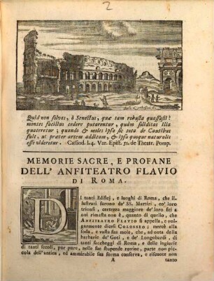 Delle Memorie Sacre, E Profane Dell' Anfiteatro Flavio Di Roma Volgarmente Detto Il Colosseo : Dissertazione