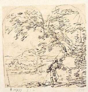 Italienische Landschaft mit Staffage