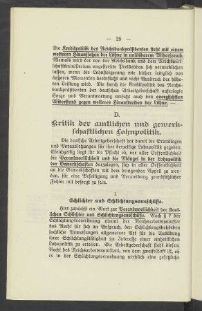 D. Kritik der amtlichen und gewerkschaftlichen Lohnpolitik