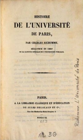 Histoire de l'Université de Paris