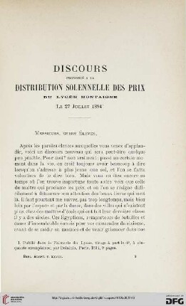 Discours prononcé à la distribution solennelle des prix du Lycée Montaigne, le 17 juillet 1894