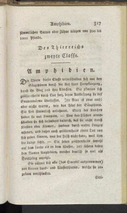 Des Thierreichs zweyte Classe. Amphibien.