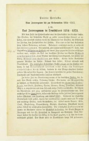 Dritte Periode. Vom Interregnum bis zur Reformation 1254-1517