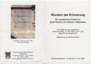 Einladungskarte zur Eröffnung der Ausstellung "Wunden der Erinnerung" im Deutschen Historischen Museum Berlin