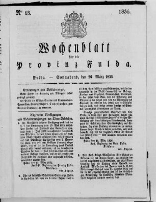 Nr. 13, Ausgabe vom 26. März 1836