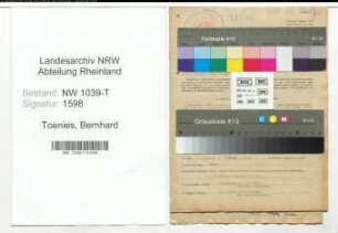 Entnazifizierung Bernhard Toenies , geb. 19.07.1906 (Architekt)