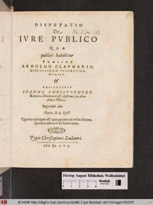 Disputatio De Iure Publico