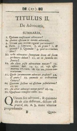 Titulus II. De Advocatis