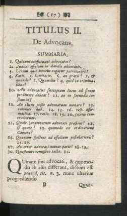 Titulus II. De Advocatis