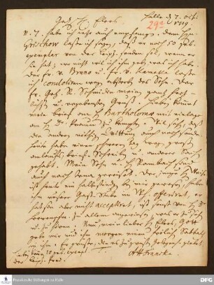 Brief von August Hermann Francke an Heinrich Julius Elers.