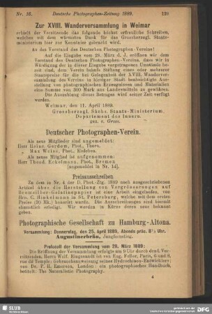 Zur XVIII. Wanderversammlung in Weimar