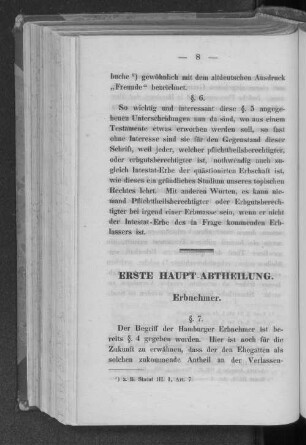 Erste Haupt-Abtheilung. Erbnehmer.