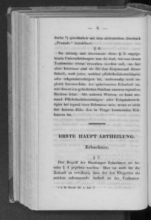 Erste Haupt-Abtheilung. Erbnehmer.