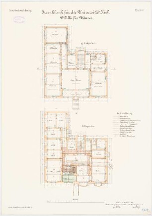Irrenklinik der Christian-Albrechts-Universität Kiel Villa für Männer: Grundriss KG, EG 1:100