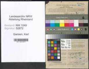 Entnazifizierung Karl Gansen , geb. 11.05.1890 (Rechtsanwalt)