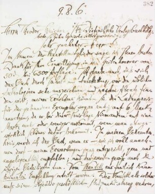 Brief an Dieterichs Verlagsbuchhandlung