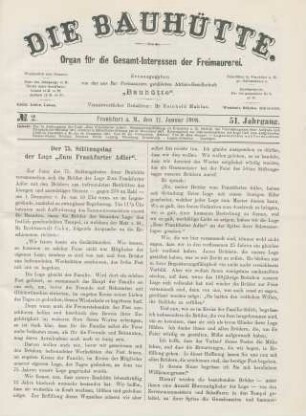 No. 2. Frankfurt a. M., den 11. Januar 1908. 51. Jahrgang.