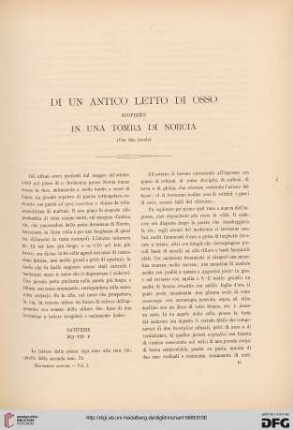 1: Di un antico letto di osso scoperto in una tomba di Norcia