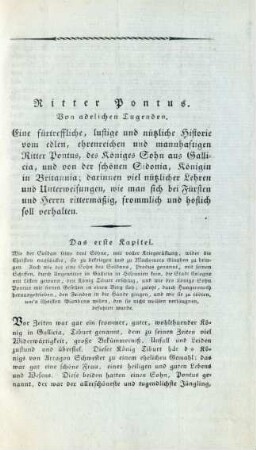 Das erste Kapitel. - Das zwanzigste Kapitel