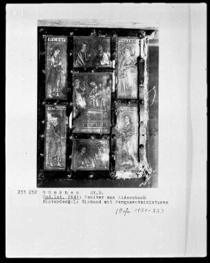 Psalterium mit Kalendarium aus Aldersbach — Einband mit sieben Pergamentminiaturen