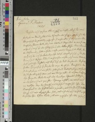 Brief an Joachim Friedrich Martens