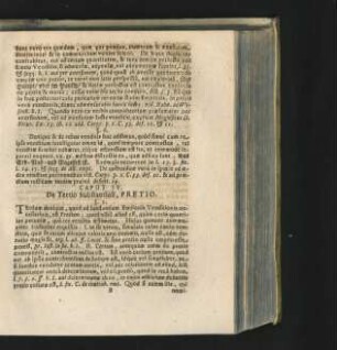 Caput IV. De Tertio Substantiali, Pretio.