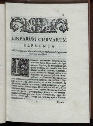 Linearum Curvarum Elementa.