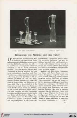 Stickereien von Mathilde und Else Huber