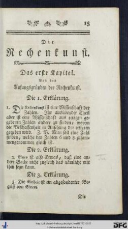 Die Rechenkunst.