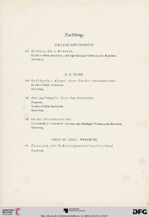 Nachtrag (Nr. 247-251)
