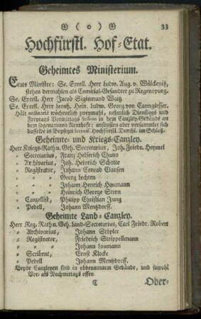 Hochfuerstl. Hof-Etat