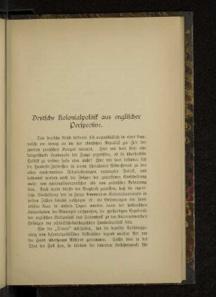 Deutsche Kolonialpolitik aus englischer Perspective.