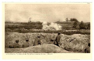 Der Krieg 1914/15 in Postkarten, 31. Reihe, Abt.: Belgien; Inhalt: Ypern und Umgebung: Nr. 304: Sprengung feindlichen Schützengrabens bei Ypern