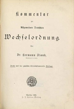 Kommentar zur Allgemeinen Deutschen Wechselordnung