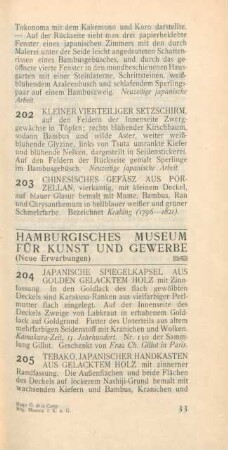 Hamburgisches Museum für Kunst und Gewerbe (Neue Erwerbungen)