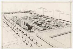 Wohn-Werksiedlung Märkisches Viertel, Berlin-Reinickendorf: Isometrie (siehe auch Bebauungsvariante B), Seite 8 von HST 038,001