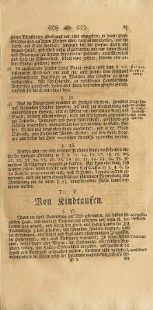 Tit. V. Von Kindtaufen