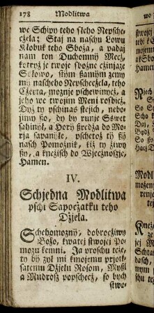 IV. Schjedna Modlitwa[...]