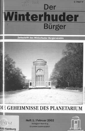 Heft 1 / Februar 2002 : Zeitschrift des Winterhuder Bürgervereins