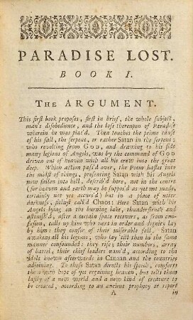 The Poetical Works Of John Milton, 1. Paradise Lost