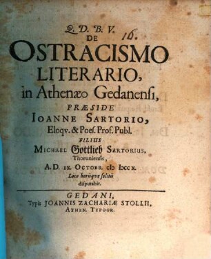 De ostracismo literario, disp.