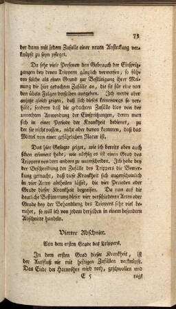 Vierter Abschnitt. Von dem ersten Grade des Trippers.