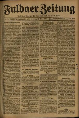 Erste Ausgabe vom Sonntag, den 12. März 1922.