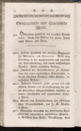Geographische und Statistische Werke.