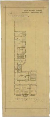 Billing, Hermann; Karlsruhe, Amalienstr. 59; Haus Durand - Grundriss 2. und 3. OG